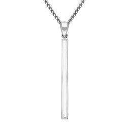 Sterling Silver Bauxite Long Slim Oblong Necklace, P1472