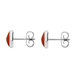 Sterling Silver Carnelian 6mm Classic Medium Round Stud Earrings, E003