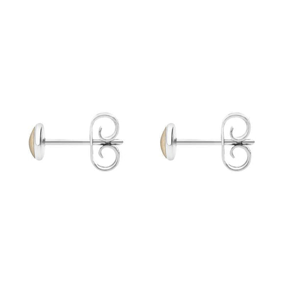 Sterling Silver Coquina 4mm Classic Small Round Stud Earrings, E001