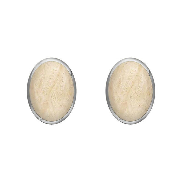Sterling Silver Coquina 7 x 5mm Classic Small Oval Stud Earrings, E005