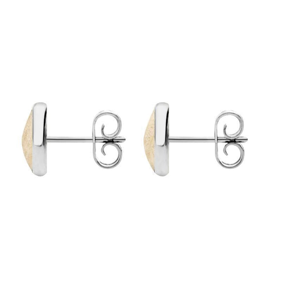 Sterling Silver Coquina 8mm Classic Large Round Stud Earrings, e004
