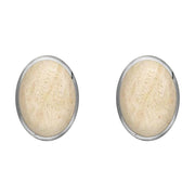 Sterling Silver Coquina 8 x 10mm Classic Large Oval Stud Earrings, E007