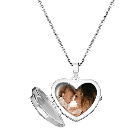 P2630Sterling Silver Cubic Zirconia Heart Keepsake Locket, P2629.