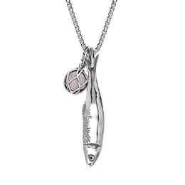 Sterling Silver Emma Stothard Silver Darling Rose Quartz Float Medium Charm Necklace, P3594.