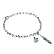 Sterling Silver Emma Stothard Silver Darling Turquoise Float Charm Bracelet, B1204.