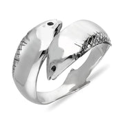 Sterling Silver Emma Stothard Silver Darling Wide Crossover Ring, R1236.