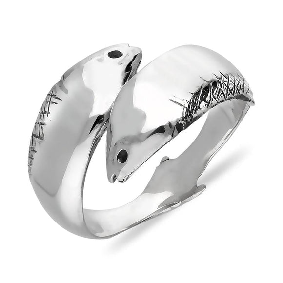 Sterling Silver Emma Stothard Silver Darling Wide Crossover Ring, R1236.