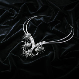 Sterling Silver Gothic Spider Collar Necklace. N1125_1
