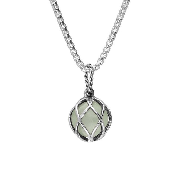 Sterling Silver Green Quartz Emma Stothard Silver Darling 10mm Float Charm Necklace, P3586.