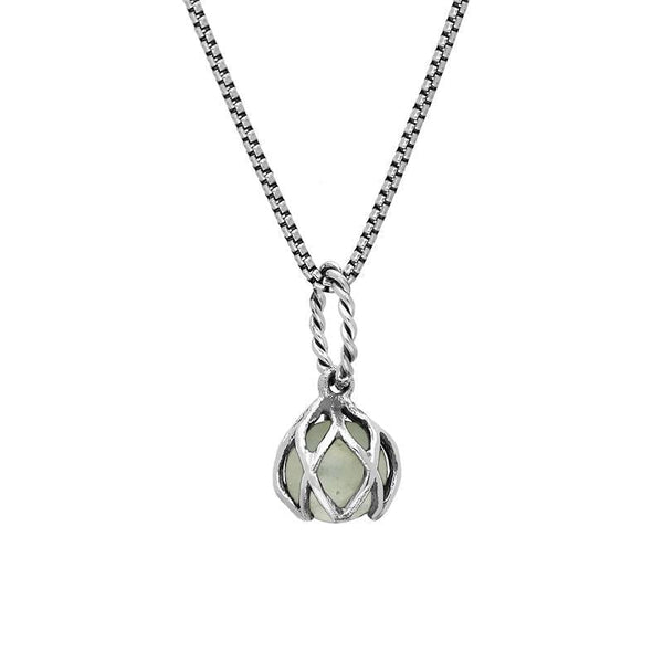 Sterling Silver Green Quartz Emma Stothard Silver Darling 6mm Float Charm Necklace, P3584.