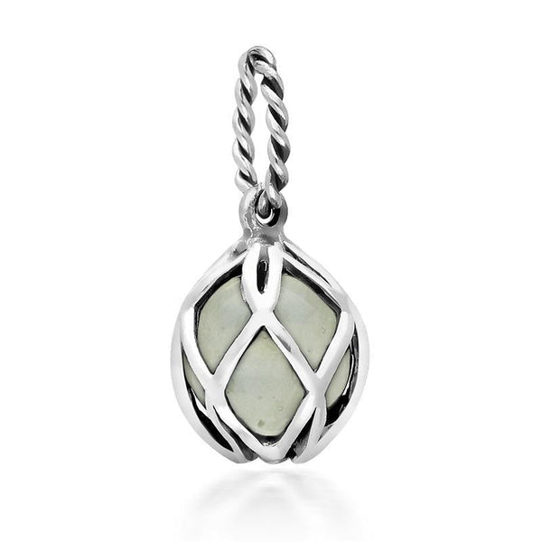 Sterling Silver Green Quartz Emma Stothard Silver Darling 8mm Float Charm, G970.