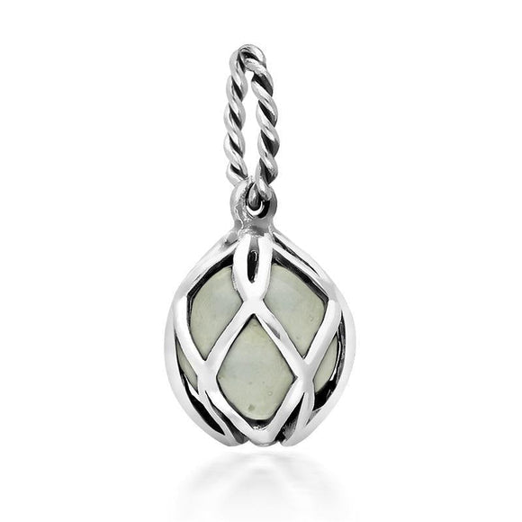 Sterling Silver Green Quartz Emma Stothard Silver Darling 8mm Float Charm, G970.