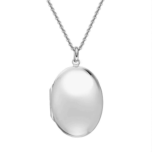 Sterling Silver Large Oval Keepsake Locket P2632