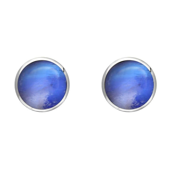 Sterling Silver Moonstone 6mm Classic Medium Round Stud Earrings, E003