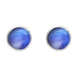 Sterling Silver Moonstone 6mm Classic Medium Round Stud Earrings, E003