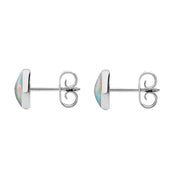Sterling Silver Opal 6mm Classic Medium Round Stud Earrings, E003