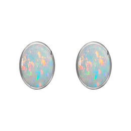 Sterling Silver Opal 7 x 5mm Classic Small Oval Stud Earrings, E005