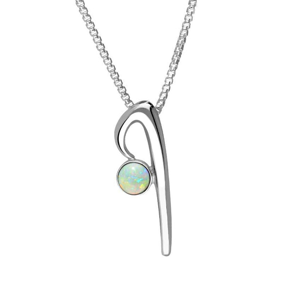 Sterling Silver Opal Love Letters Initial I Necklace, P3456.