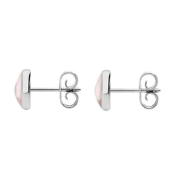 Sterling Silver Pink Mother of Pearl 6mm Classic Medium Round Stud Earrings, E003