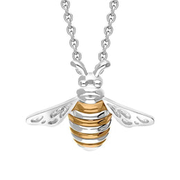 Sterling Silver Rose Gold Plated Large Bee Three Piece Set, S217_2