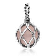 Sterling Silver Rose Quartz Emma Stothard Silver Darling 10mm Float Charm, G971.