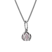 Sterling Silver Rose Quartz Emma Stothard Silver Darling 6mm Float Charm Necklace, P3584.