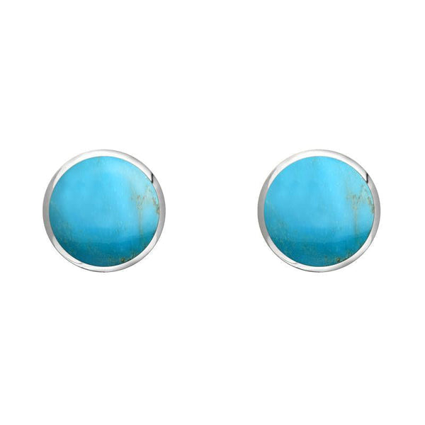 Sterling Silver Turquoise 5mm Classic Small Round Stud Earrings, E002.