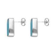 Sterling Silver Turquoise Petite Barrel Stud Earrings, E280.