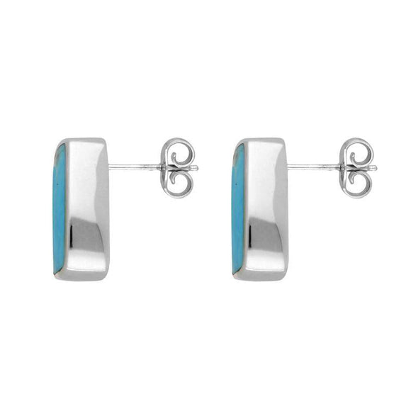 Sterling Silver Turquoise Petite Barrel Stud Earrings, E280.