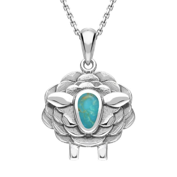 Sterling Silver Turquoise John Sheep Two Piece Set, S205