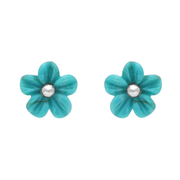 Sterling Silver Turquoise Tuberose Desert Rose Two Piece Set