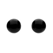 Sterling Silver Whitby Jet 8mm Ball Stud Earrings, E1345