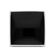 Sterling Silver Whitby Jet Large Square Ring, R605_2