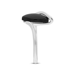 Sterling Silver Whitby Jet Marquise Ring, R1225_2