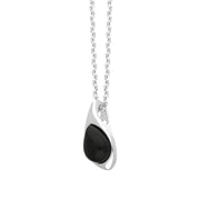 Sterling Silver Whitby Jet Teardrop Pendant, P2529_3