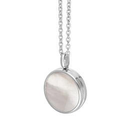 Sterling Silver White Mother of Pearl Small Round Locket, P3549C_2