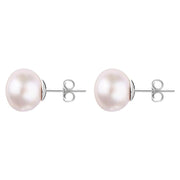 Sterling Silver 10mm Pink Freshwater Pearl Stud Earrings E630