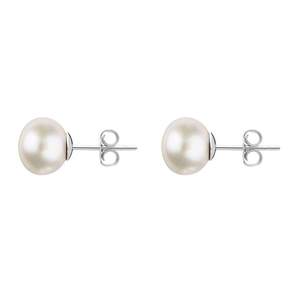 Sterling Silver 6mm White Freshwater Pearl Stud Earrings E623