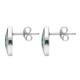 Sterling Silver Amazonite Framed Marquise Stud Earrings, E561