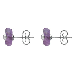 Sterling Silver Amethyst Tuberose Gypsophila Stud Earrings, E2157.