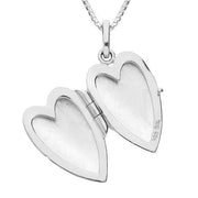 Sterling Silver Bauxite Beaded Edge Heart Locket Necklace, P2104.