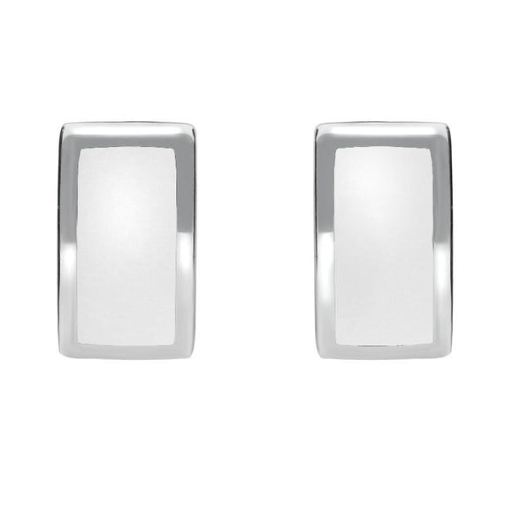 Sterling Silver Bauxite Curved Oblong Stud Earrings E819