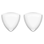 Sterling Silver Bauxite Curved Triangle Stud Earrings, E203