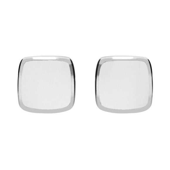 Sterling Silver Bauxite Cushion Stud Earrings. E279.