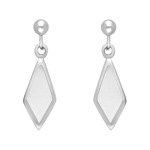 Sterling Silver Bauxite Diamond Shape Drop Earrings E229