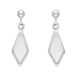 Sterling Silver Bauxite Diamond Shape Drop Earrings E229