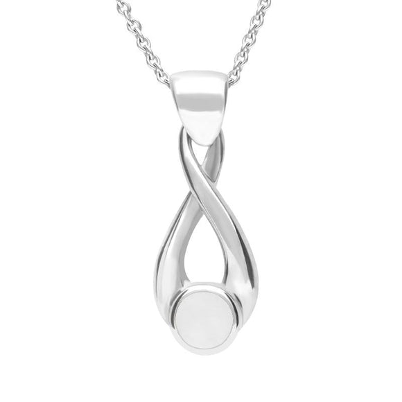 Sterling Silver Bauxite Eternity Loop Necklace P088