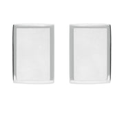 Sterling Silver Bauxite Flat Oblong Stud Earrings E014