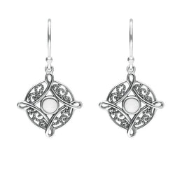 Sterling Silver Bauxite Four Point Cross Drop Earrings, E1922.