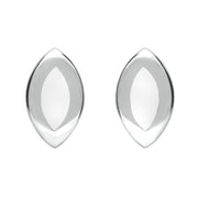 Sterling Silver Bauxite Framed Marquise Stud Earrings E561